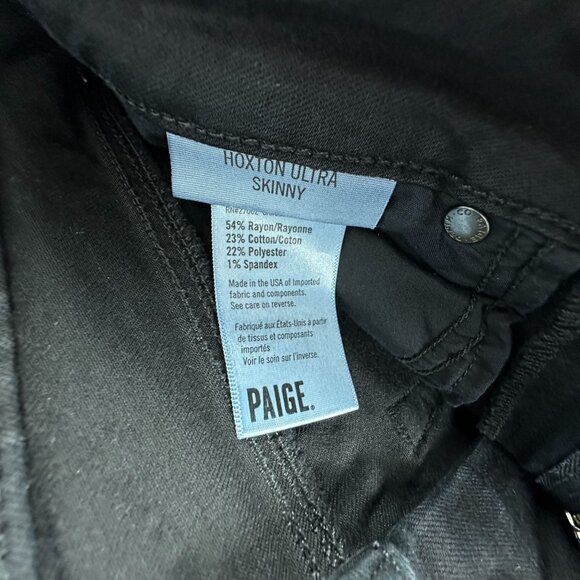 Paige Hoxton Ultra Skinny Jeans Womens Size 25 Mid Rise Dark Wash Black - Picture 6 of 12